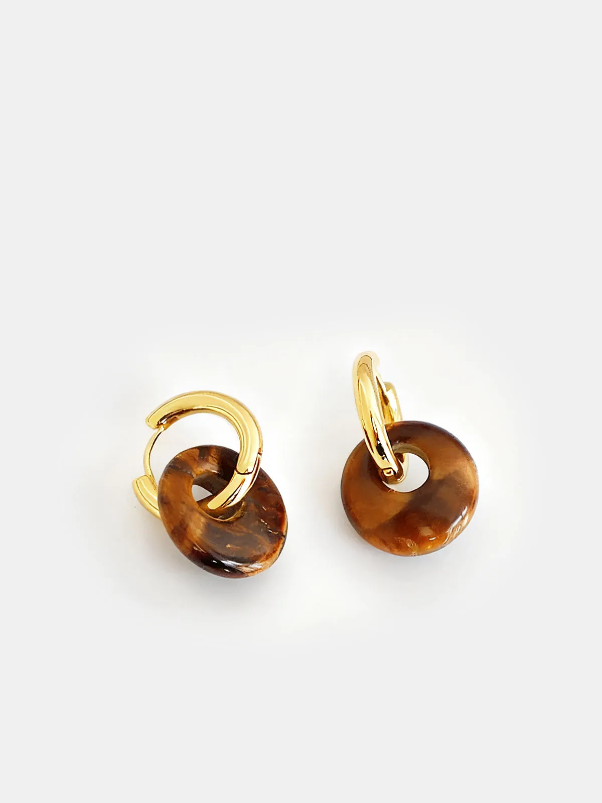 Tortoise Shell Disc Drop Earrings sold by COMMENSE