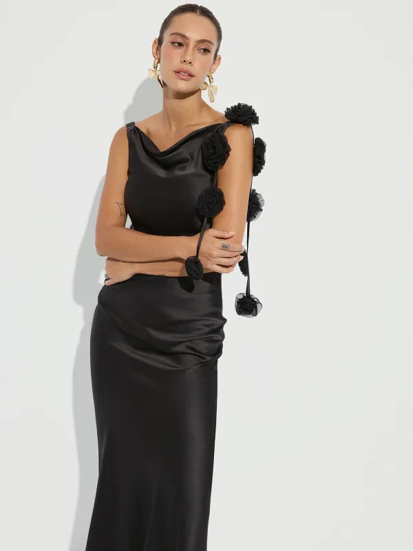 3D Flower Backless Satin Mermaid Dress sold by COMMENSE