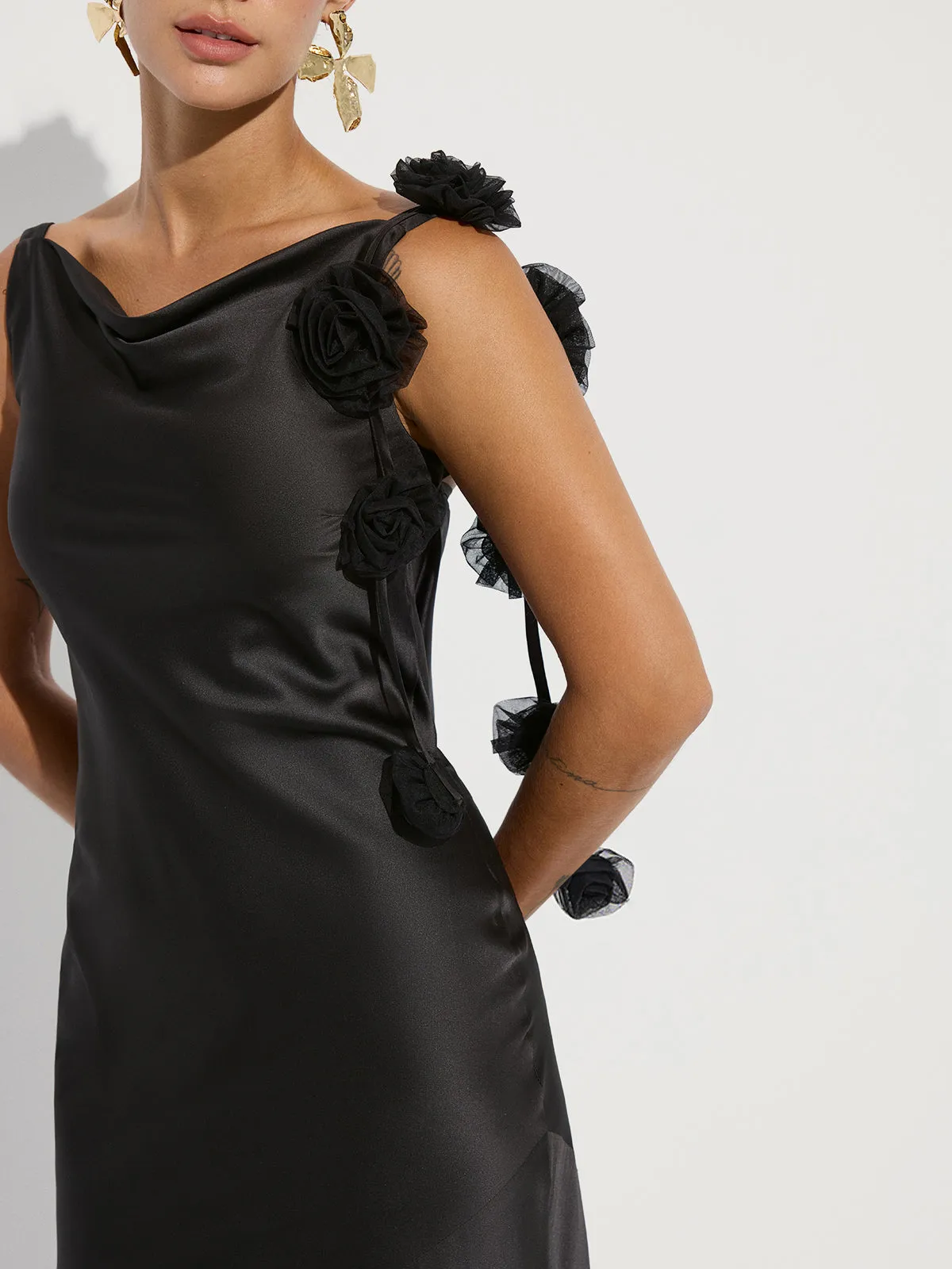 3D Flower Backless Satin Mermaid Dress sold by COMMENSE product image thumbnail 5