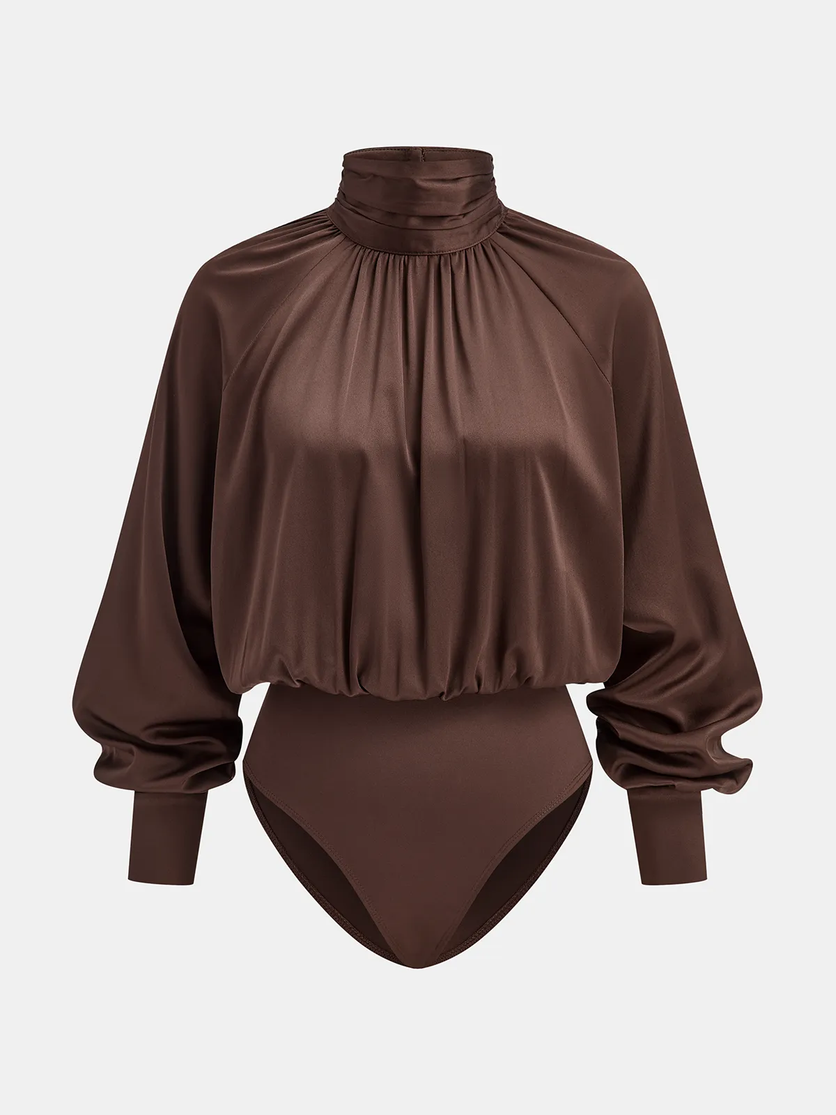 Satin Turtleneck Bodysuit sold by COMMENSE