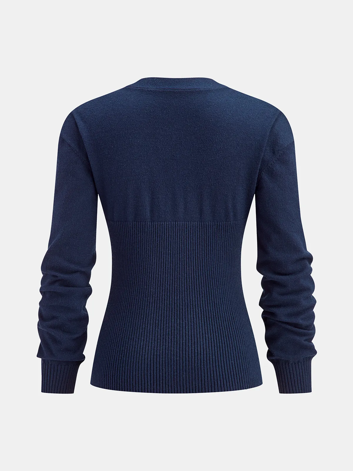 Hook-and-Eye Deep V-Neck Cardigan sold by COMMENSE product image thumbnail 2