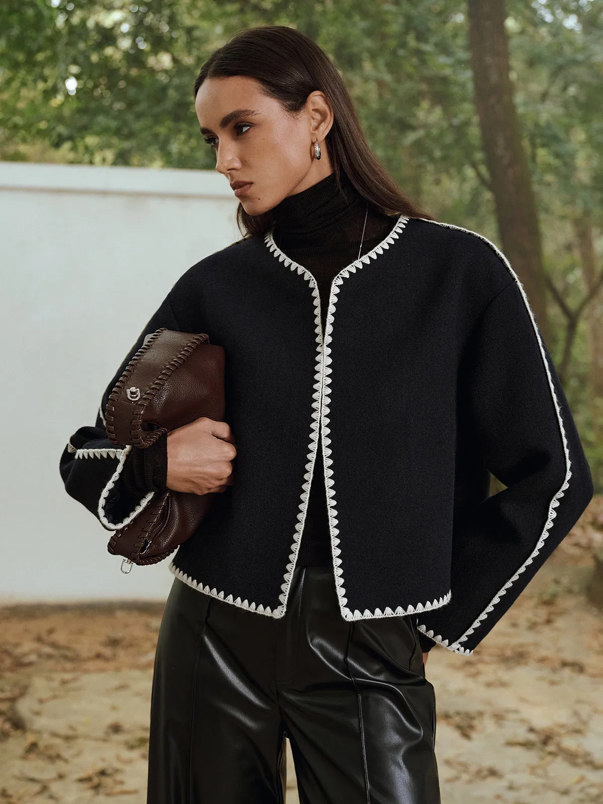 Contrast Scallop Trim Tweed Jacket sold by COMMENSE