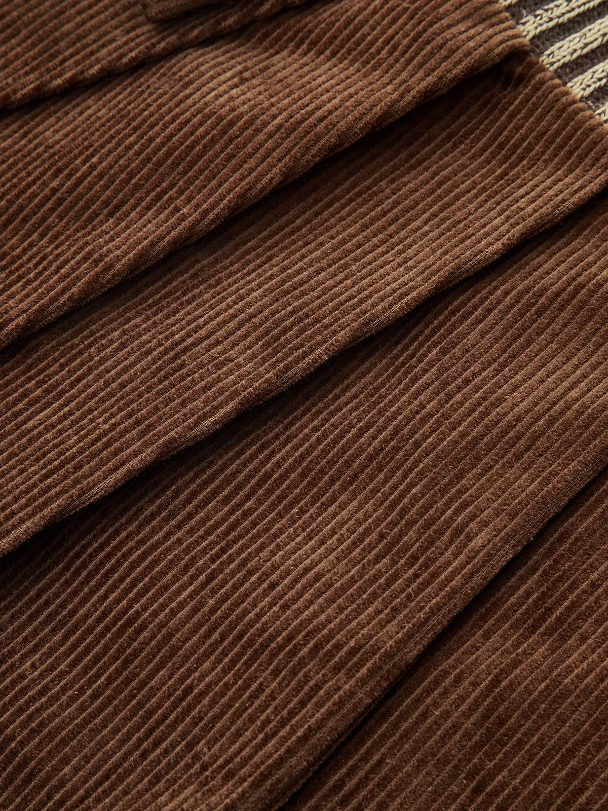 Belted Corduroy Pleated Mini Skirt with Knit Waistband sold by COMMENSE product image thumbnail 4