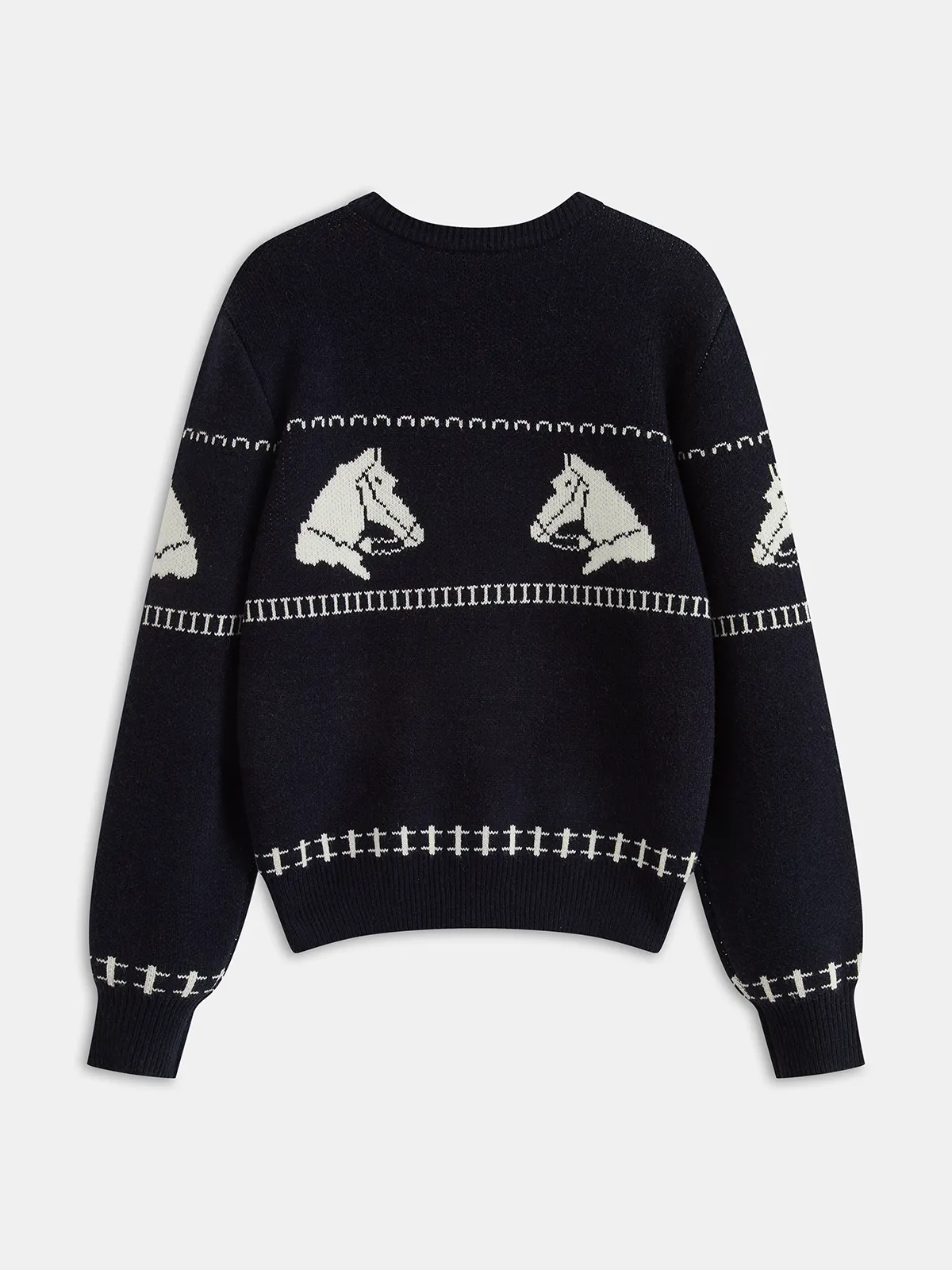 Horse-Pattern Wool-Blend Sweater sold by COMMENSE product image thumbnail 2