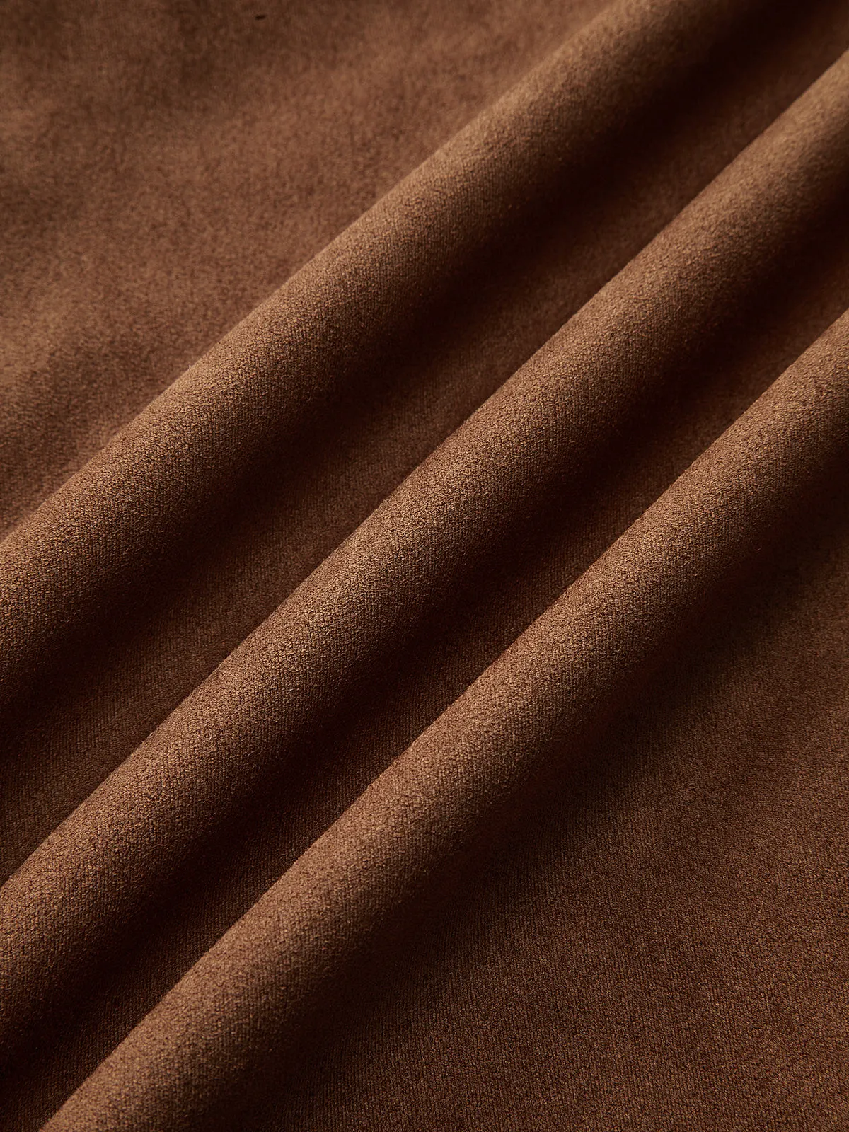 Faux Leather Panel Suede Effect Midi Skirt sold by COMMENSE product image thumbnail 3