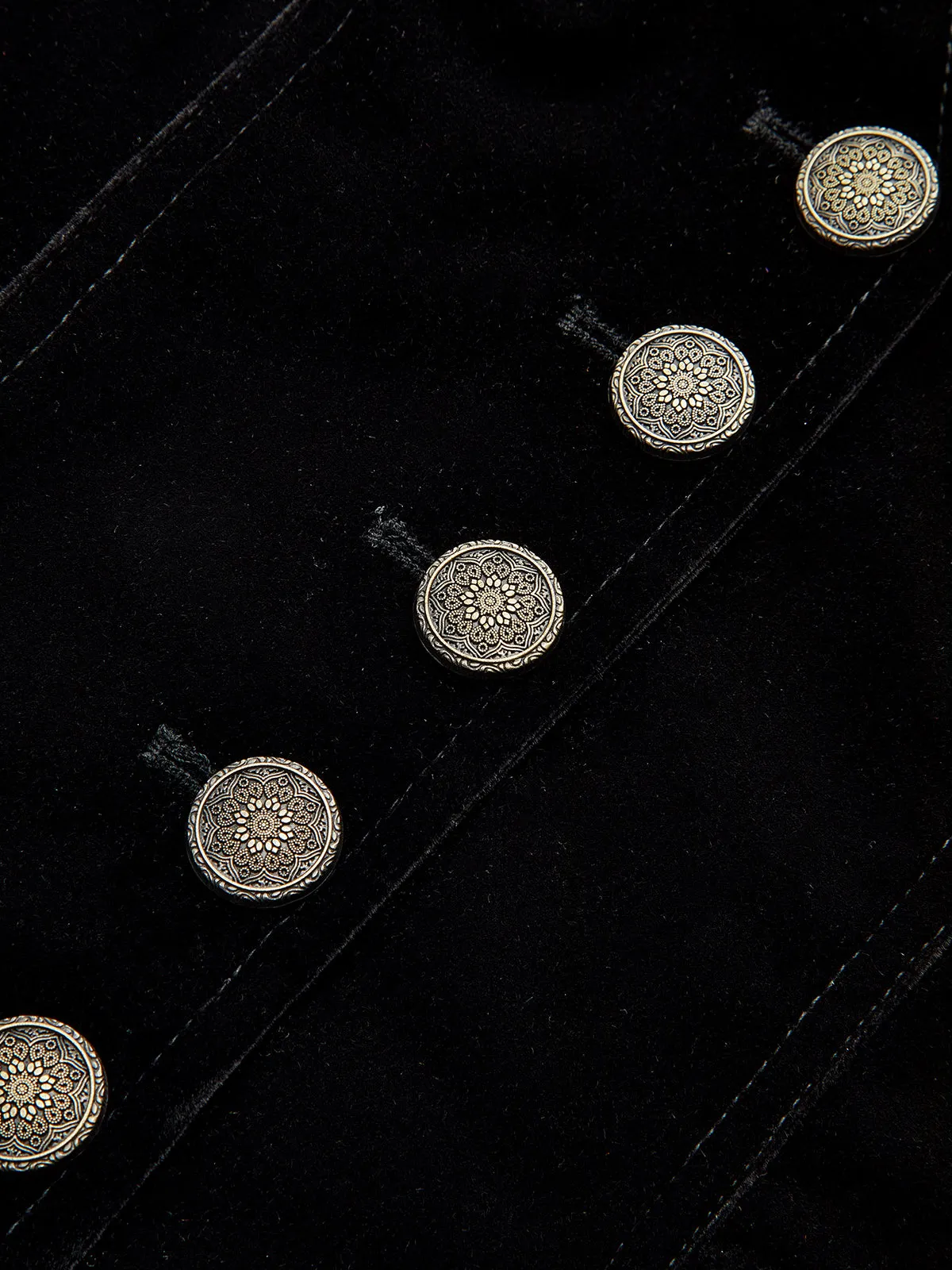 Button-Front Velvet Fitted Vest sold by COMMENSE product image thumbnail 3