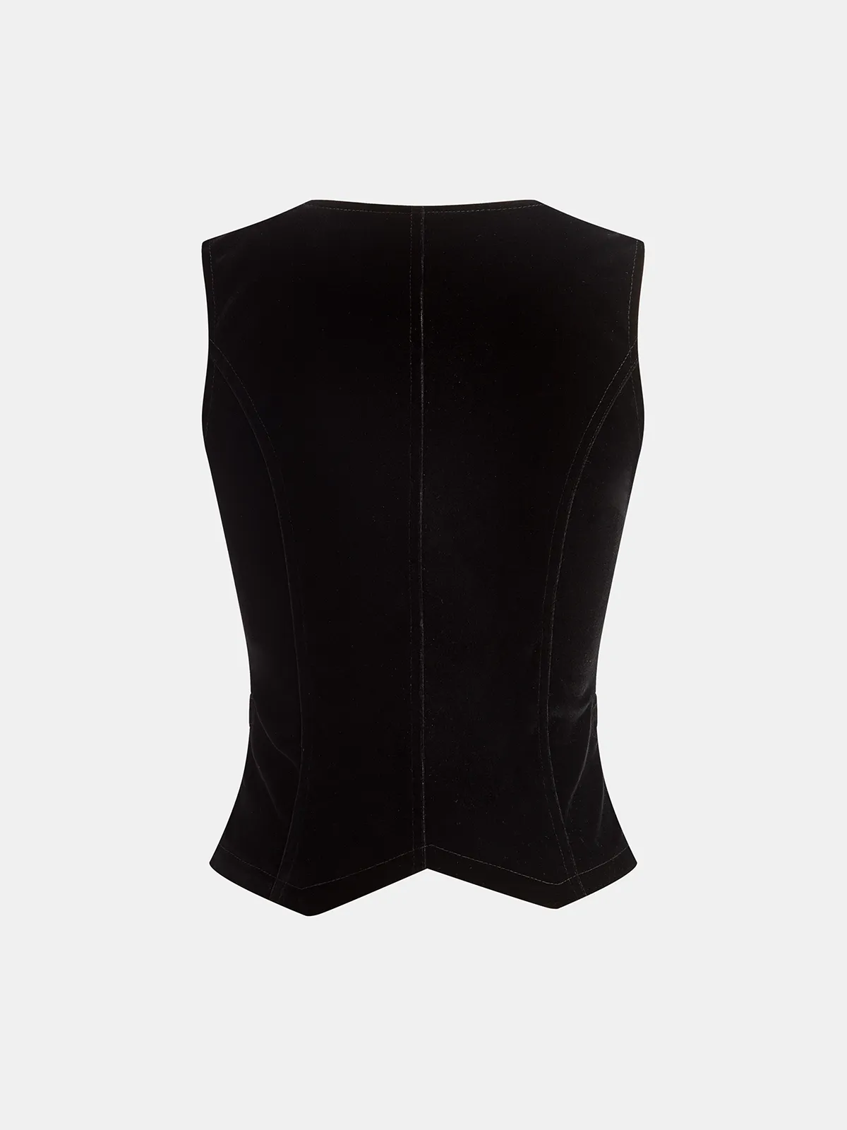 Button-Front Velvet Fitted Vest sold by COMMENSE product image thumbnail 2