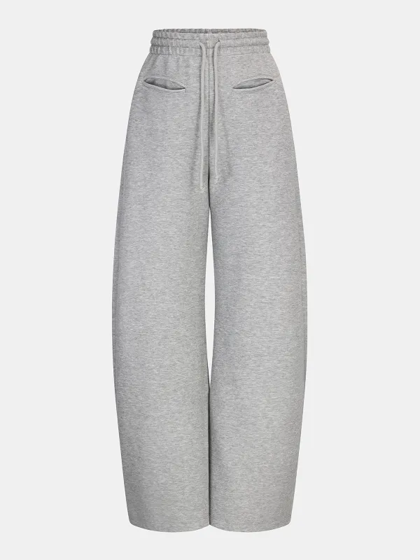 Curved-Leg Drawstring Sweatpants sold by COMMENSE