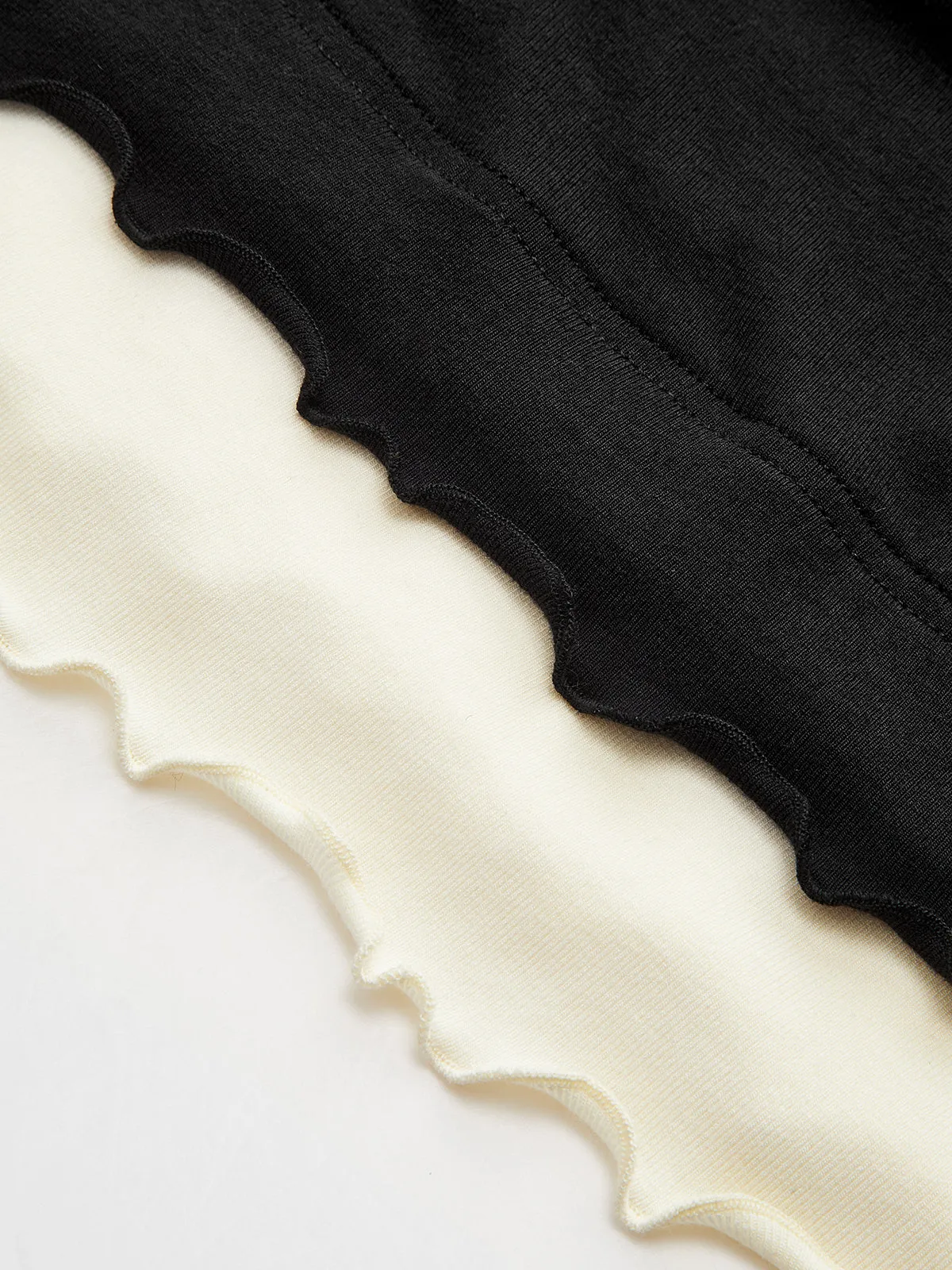 Contrast Ruffle Asymmetric Ruched Top sold by COMMENSE product image thumbnail 4