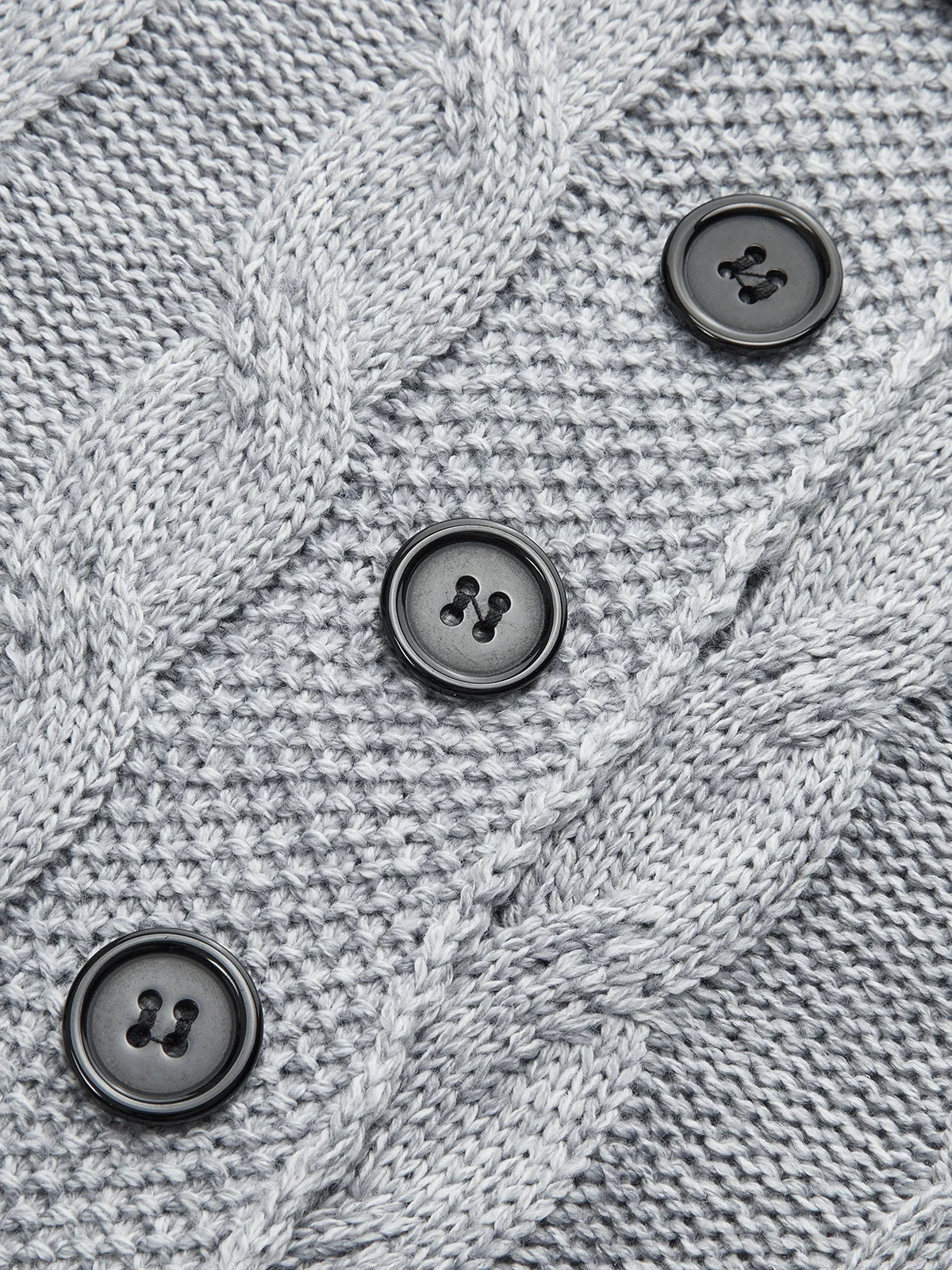 Button-Front Cable Knit Cardigan sold by COMMENSE product image thumbnail 4