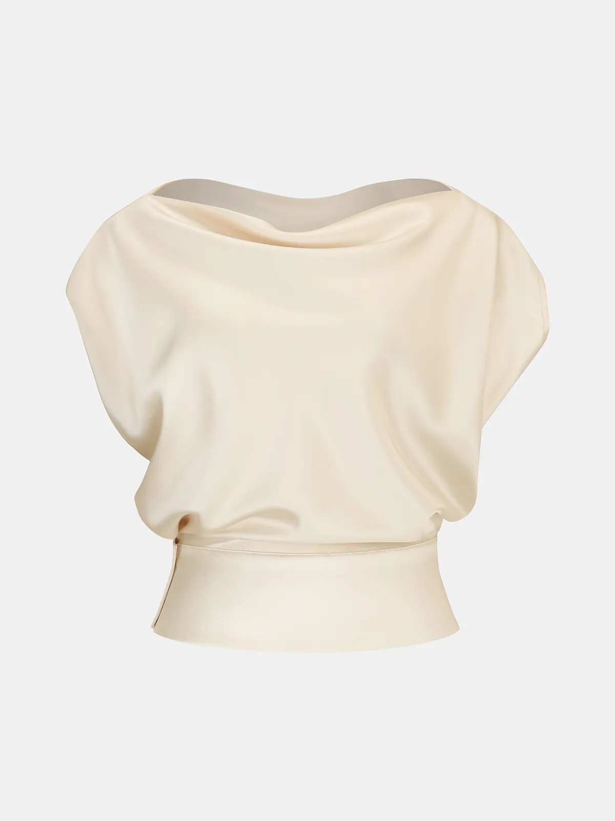 Satin Cowl Neck Top and Skirt Set sold by COMMENSE product image thumbnail 2