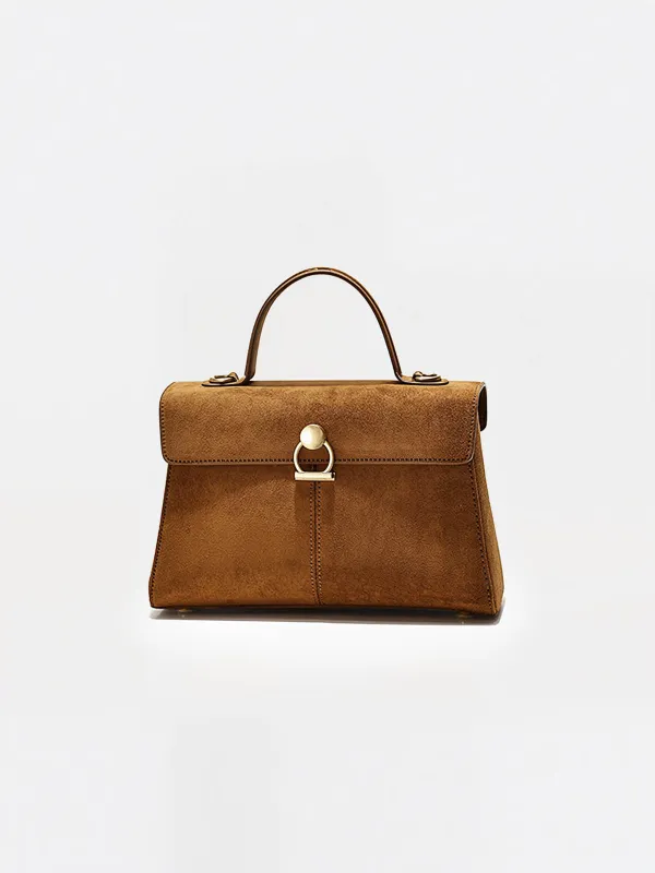 Suede Effect Top-Handle Bag sold by COMMENSE