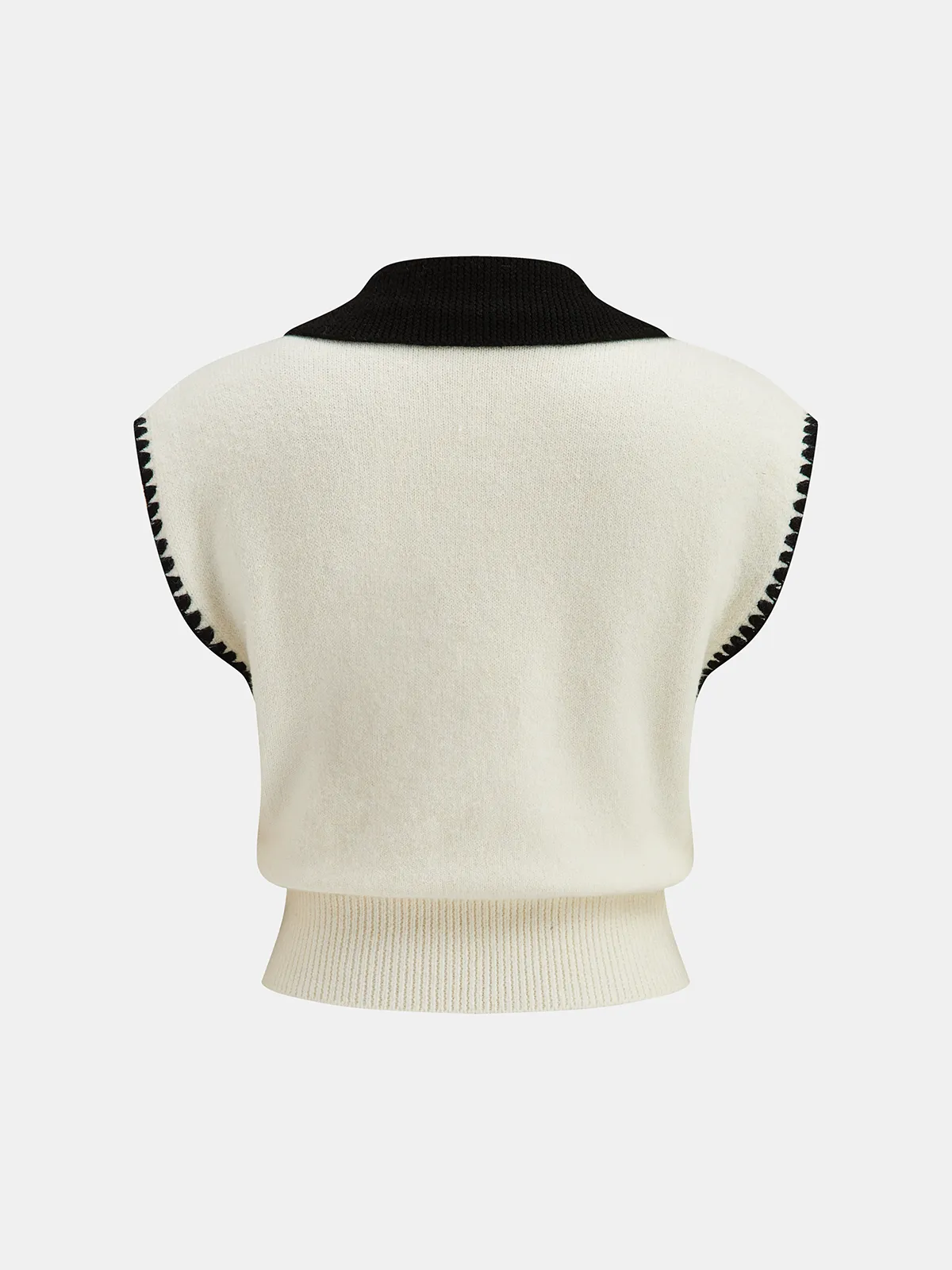 Contrast Collar Knit Vest sold by COMMENSE product image thumbnail 2