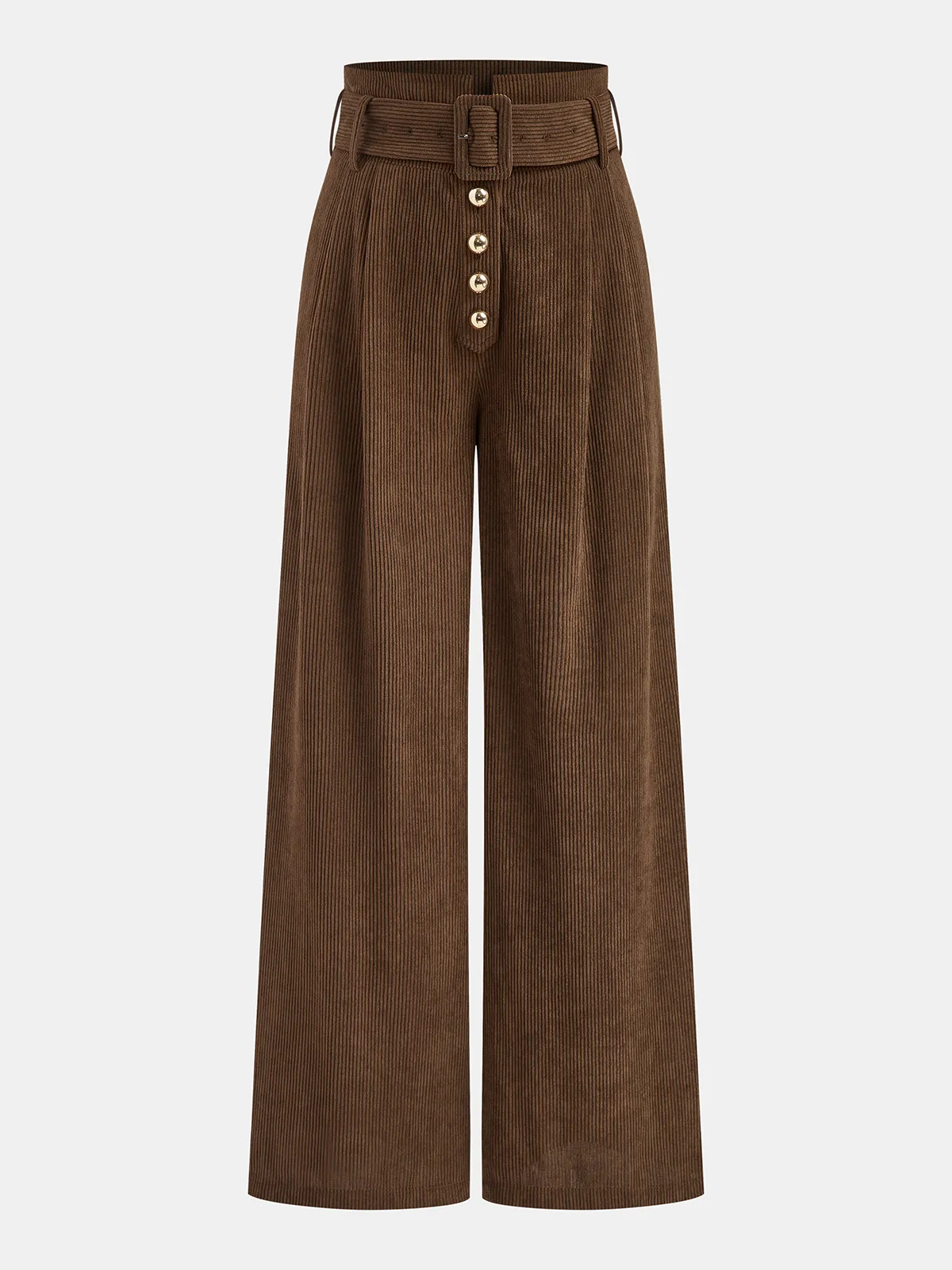 Belted Corduroy Wide-Leg Pants sold by COMMENSE