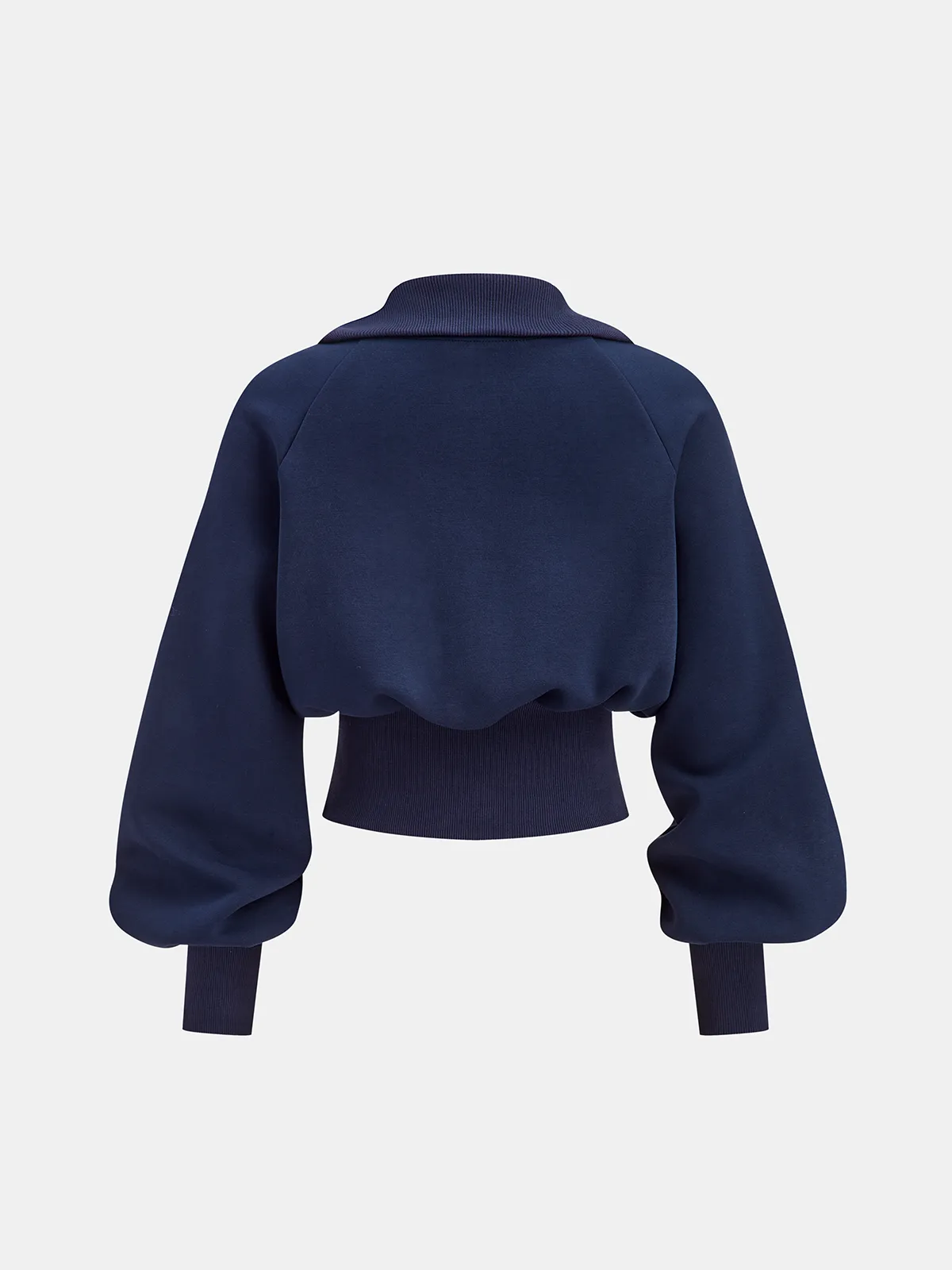 Turtleneck Half-Zip Cinched Waist Knit Top sold by COMMENSE product image thumbnail 3