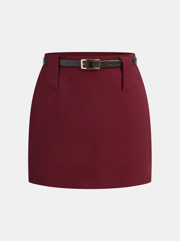 Belted Mini Skirt sold by COMMENSE