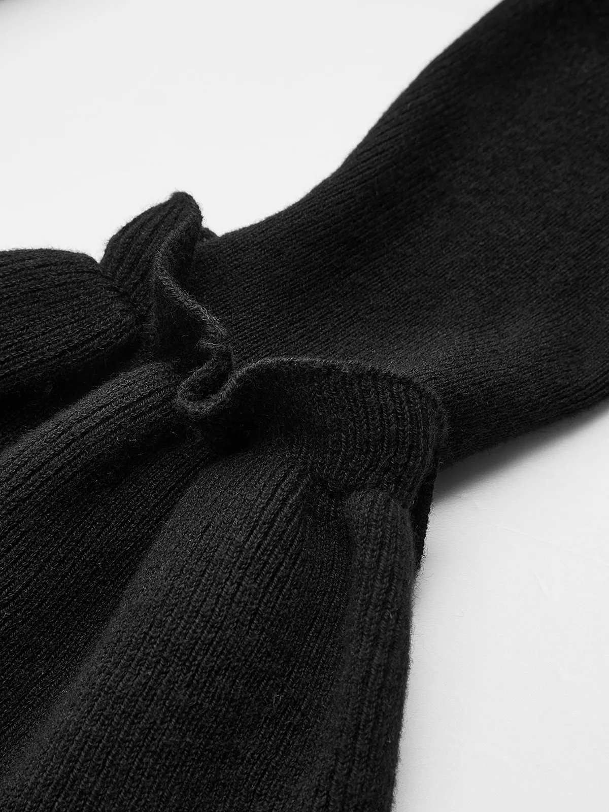 Mandarin Collar Bell Sleeve Metal Detail Knit Dress sold by COMMENSE product image thumbnail 5