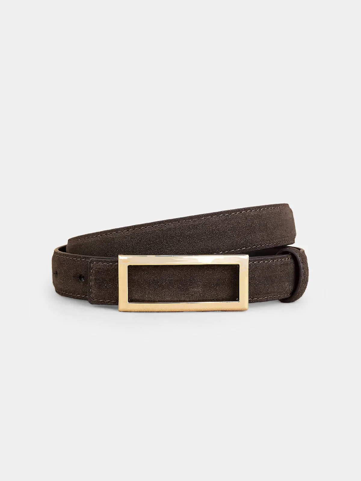 Rectangular Buckle Suede Effect Leather Belt sold by COMMENSE