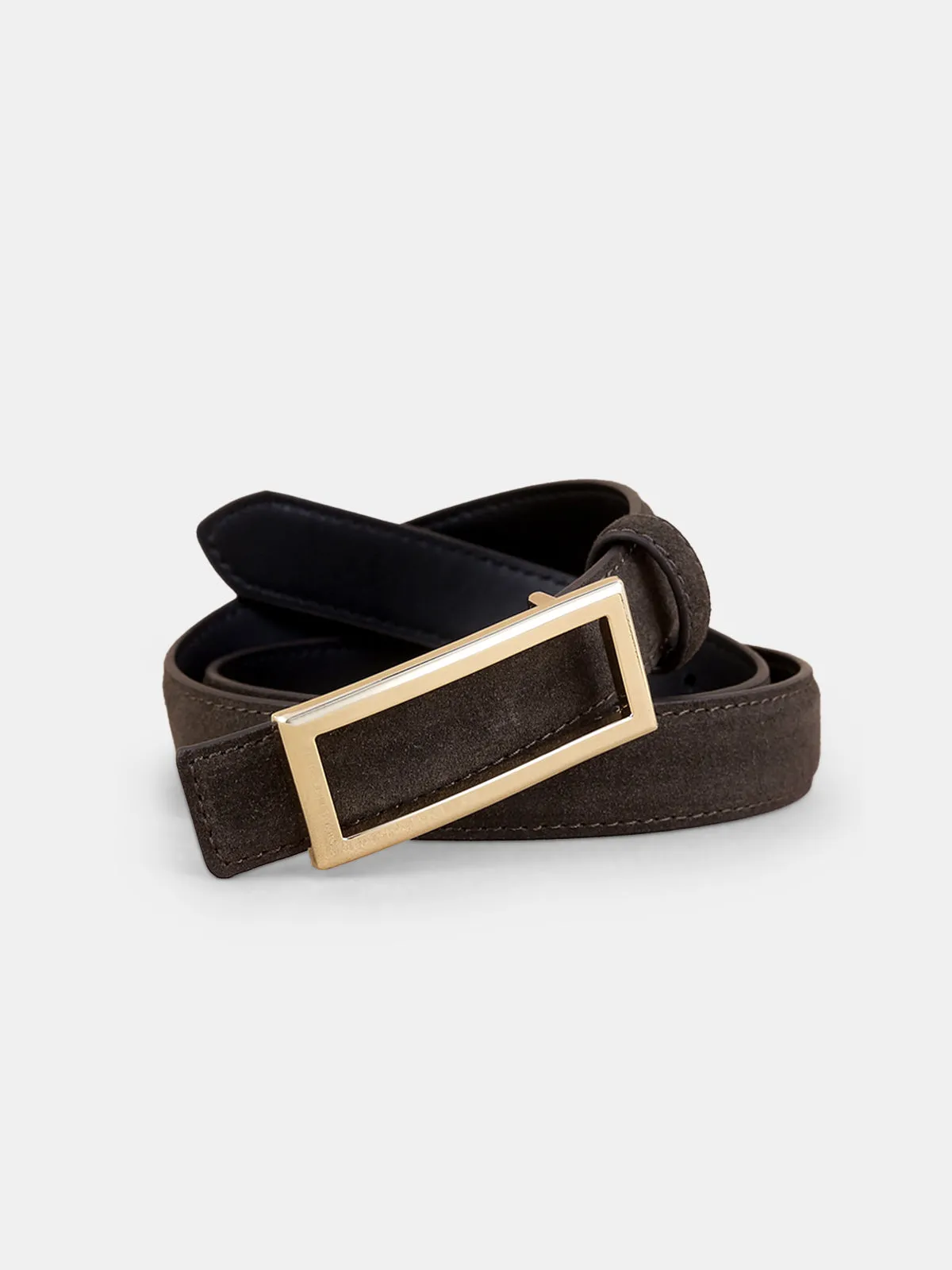 Rectangular Buckle Suede Effect Leather Belt sold by COMMENSE product image thumbnail 2