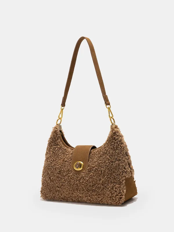Faux Shearling Hobo Bag sold by COMMENSE