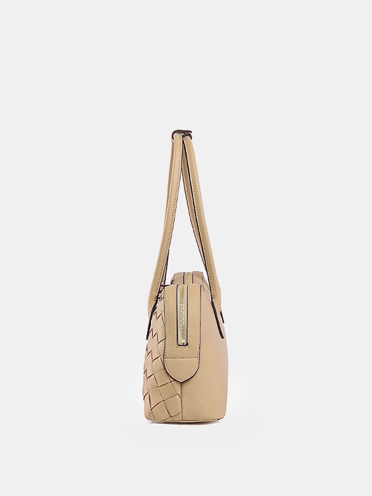 Golden Lock Detail Woven Shoulder Bag sold by COMMENSE product image thumbnail 4