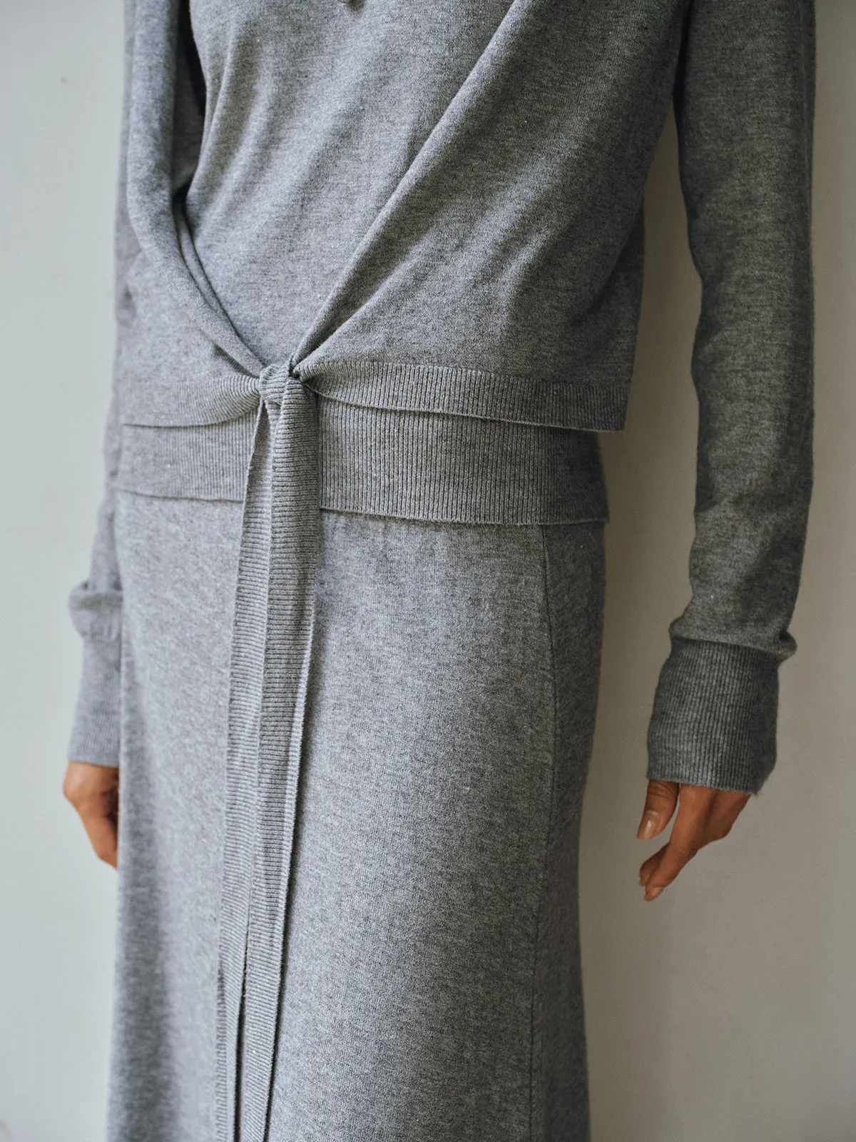 Knit Cut-Out Tie Waist Top and Skirt Set sold by COMMENSE product image thumbnail 5