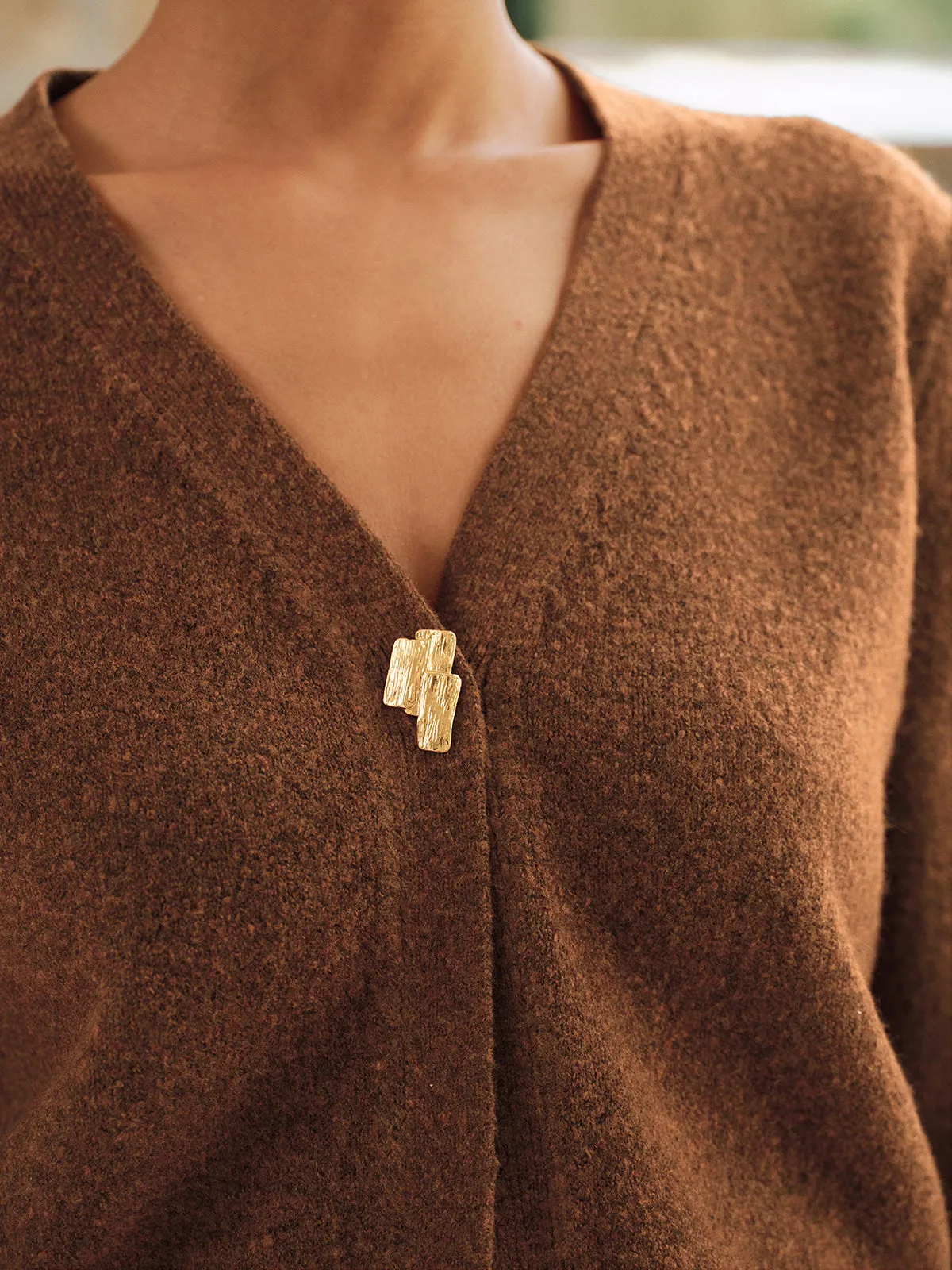Metal Button V-Neck Knit Cardigan sold by COMMENSE product image thumbnail 2