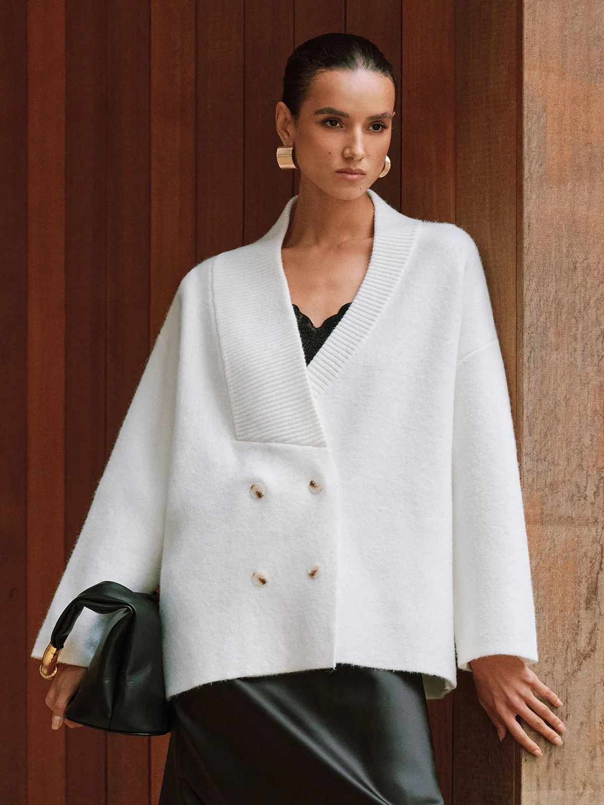 Double-Breasted Oversized Cardigan sold by COMMENSE product image thumbnail 2