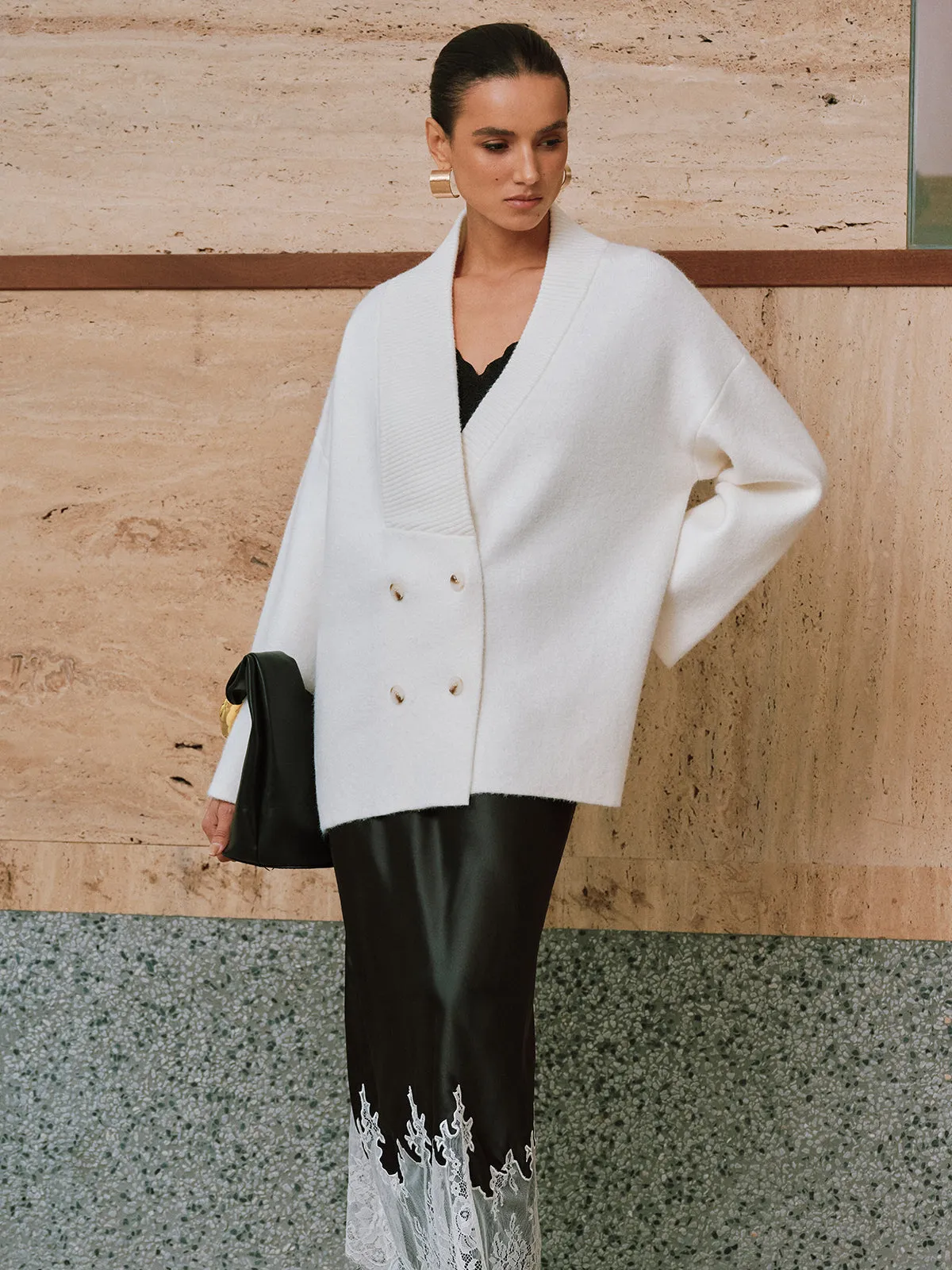 Double-Breasted Oversized Cardigan sold by COMMENSE product image thumbnail 3