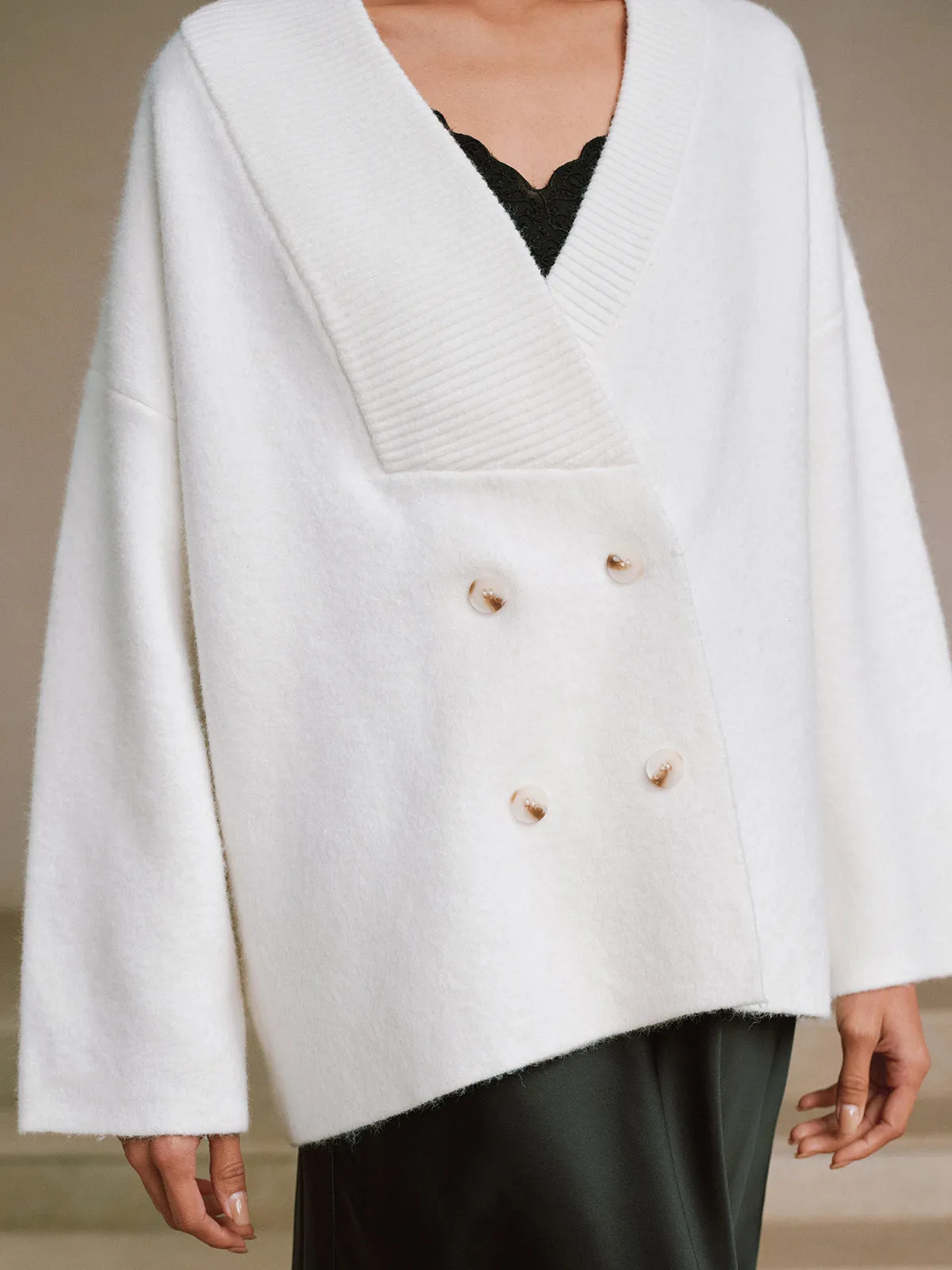 Double-Breasted Oversized Cardigan sold by COMMENSE product image thumbnail 4