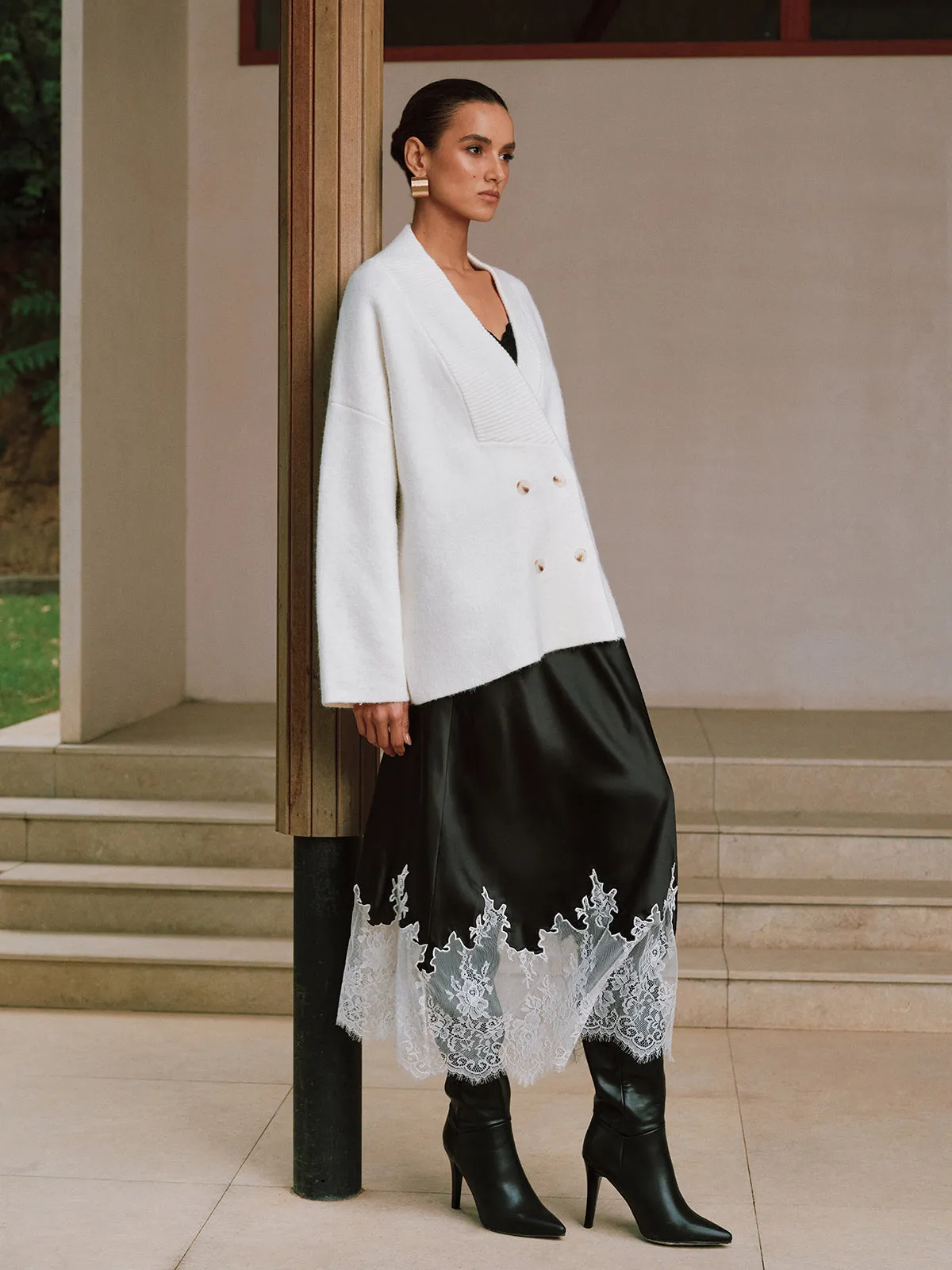 Double-Breasted Oversized Cardigan sold by COMMENSE