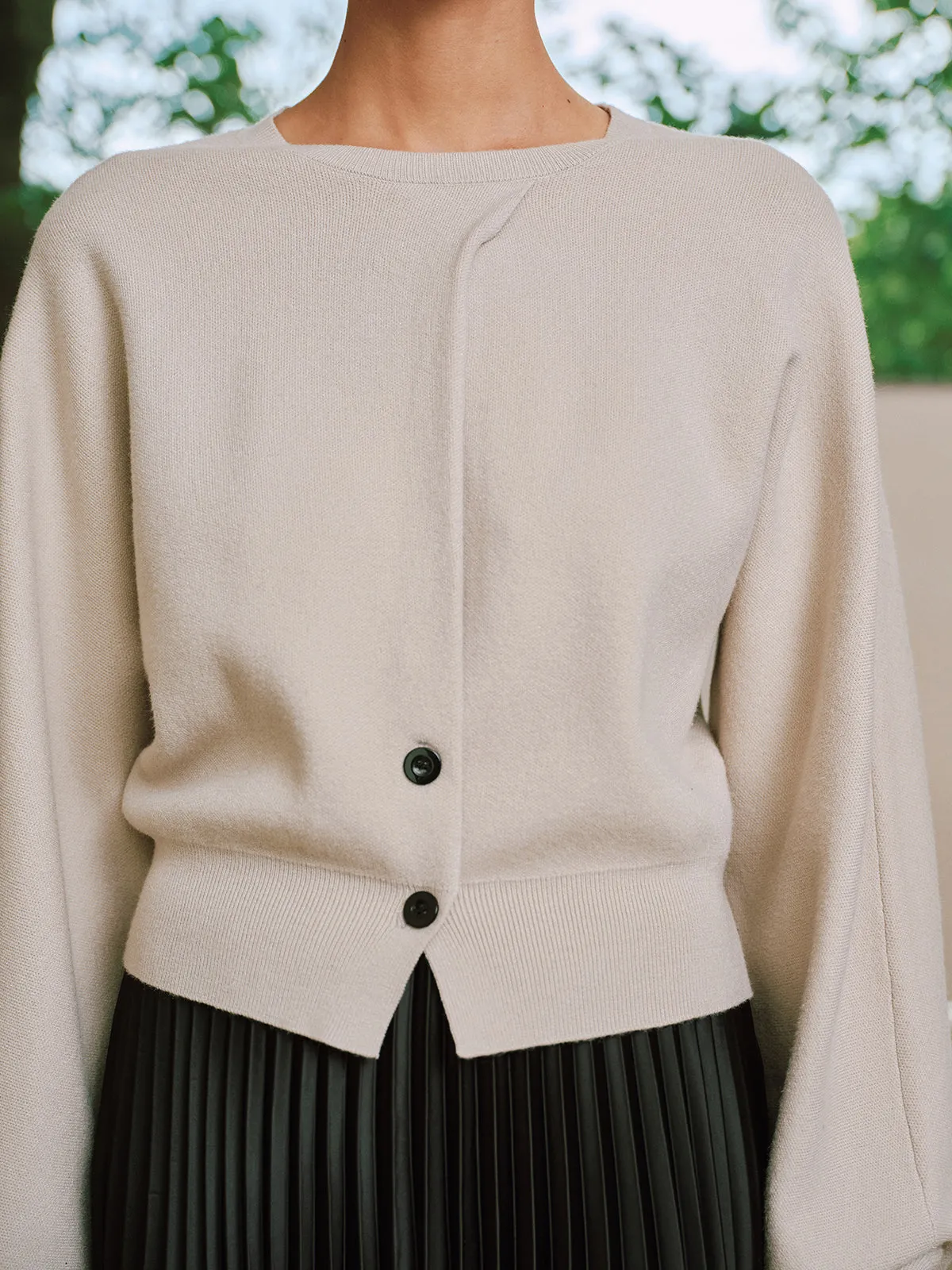 Button Detail Long Sleeve Sweater sold by COMMENSE product image thumbnail 5