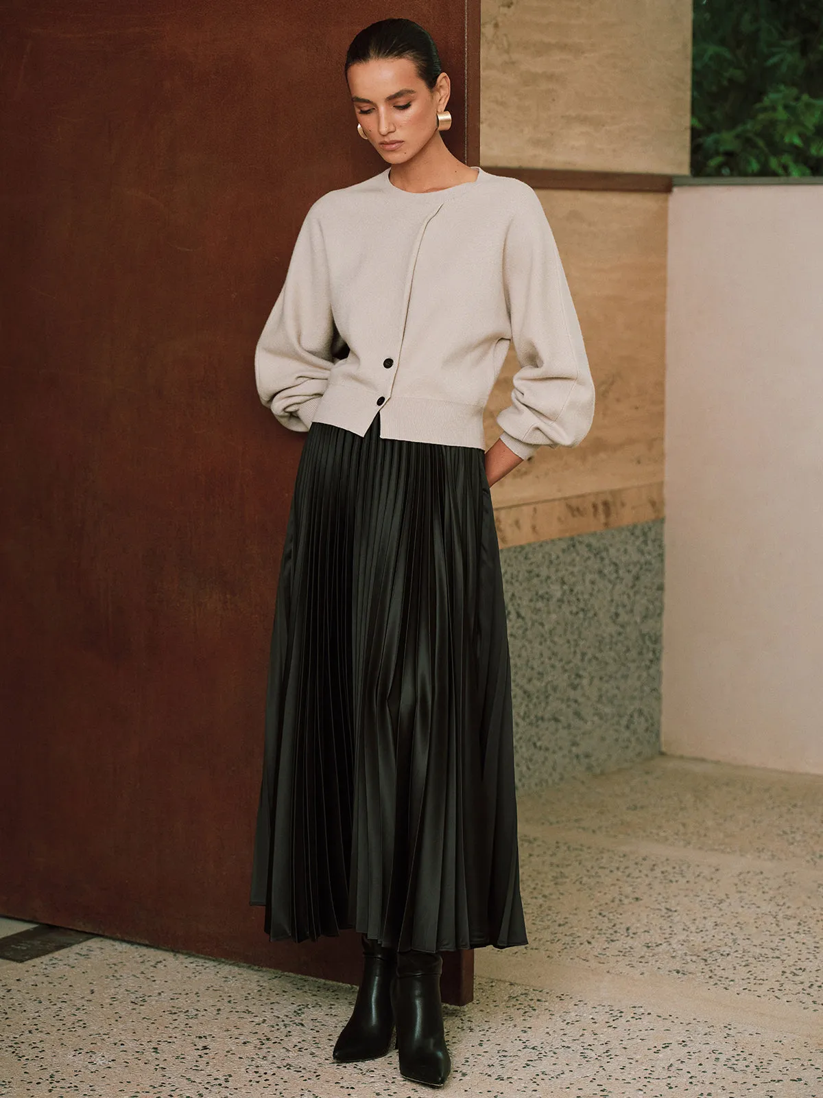 Button Detail Long Sleeve Sweater sold by COMMENSE product image thumbnail 2