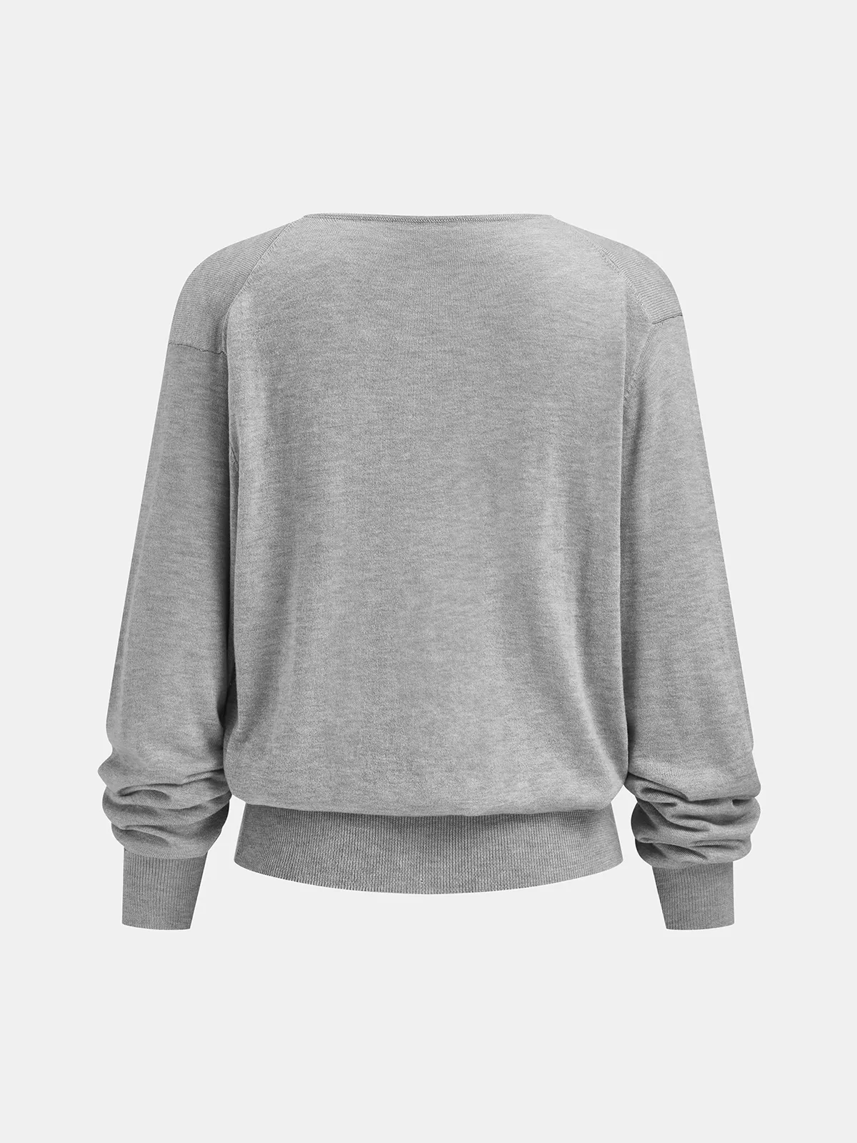 Twist-Front Wool-Blend Knit Sweater sold by COMMENSE product image thumbnail 2