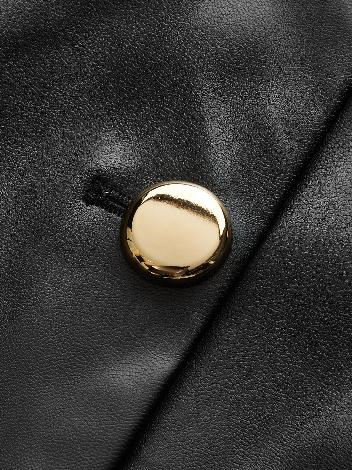 Metal Button Faux Leather Sleeveless Vest sold by COMMENSE product image thumbnail 3