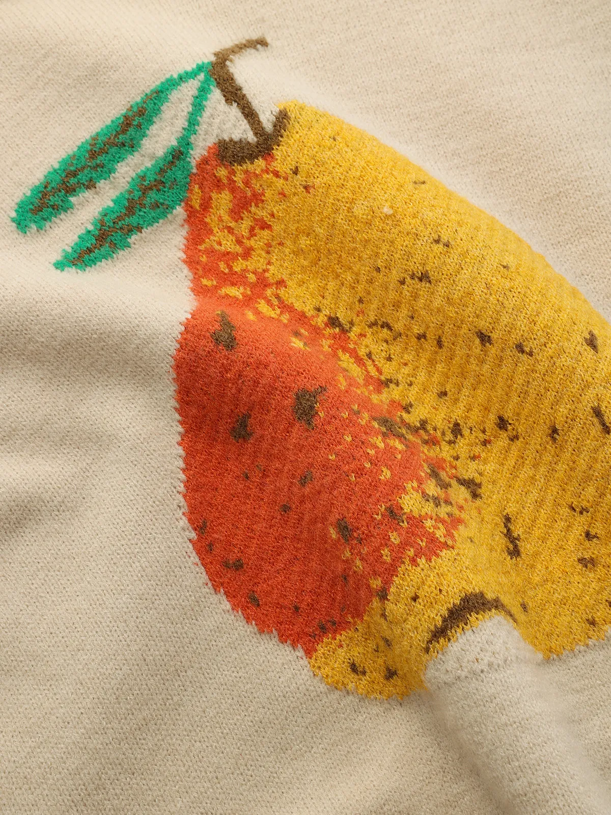 Lace-Up Trim Pear Pattern Sweater sold by COMMENSE product image thumbnail 4
