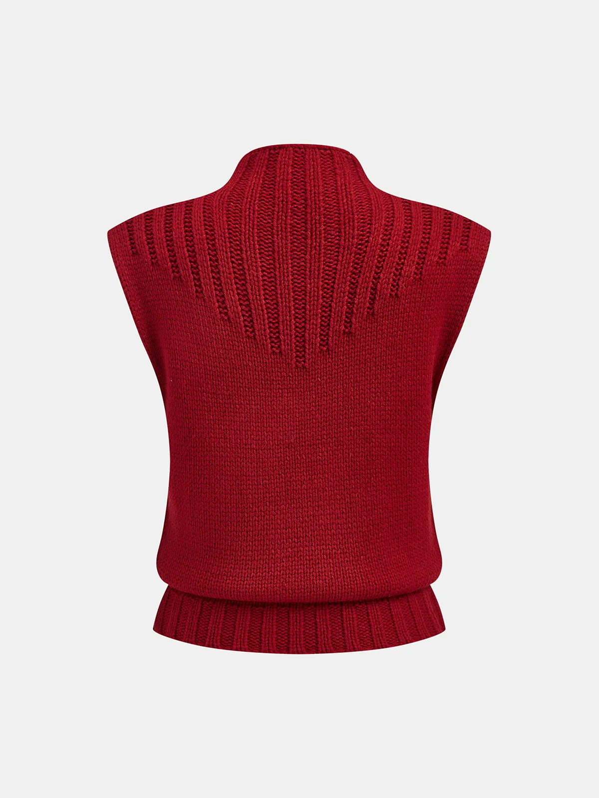 Mock Neck Knitted Sleeveless Vest sold by COMMENSE product image thumbnail 2