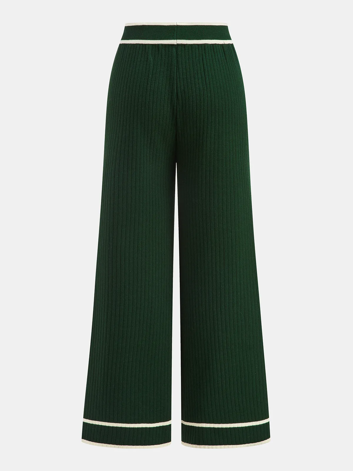 Knitted Contrast Trim Polo Top and Pants Set sold by COMMENSE product image thumbnail 5