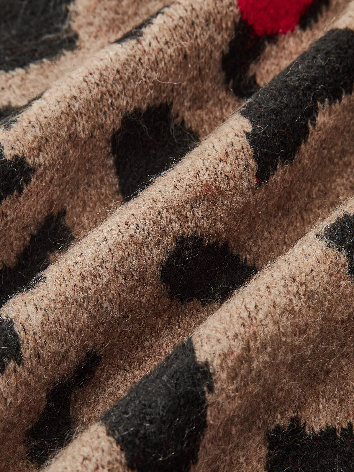 Cherry Leopard Print Knit Cardigan sold by COMMENSE product image thumbnail 3