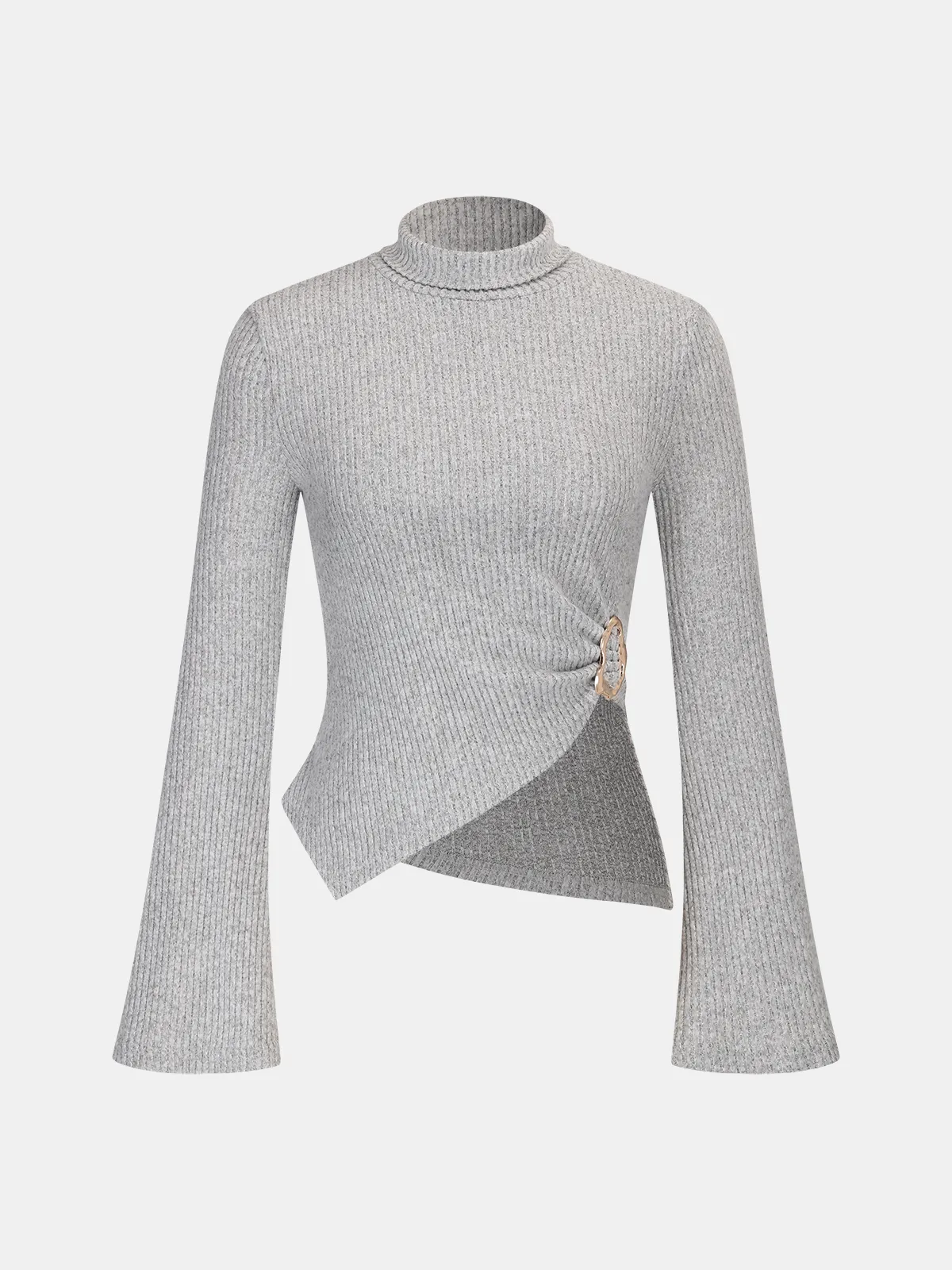 Ribbed Knit Top and Flared Pants Set sold by COMMENSE product image thumbnail 3