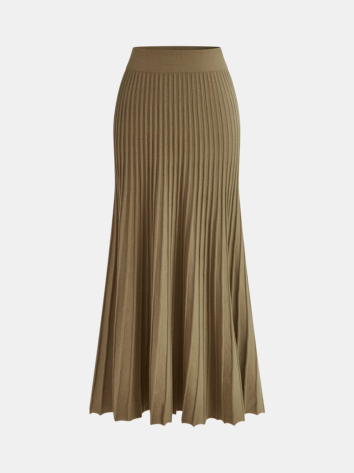 Flared Hem Knit Midi Skirt sold by COMMENSE