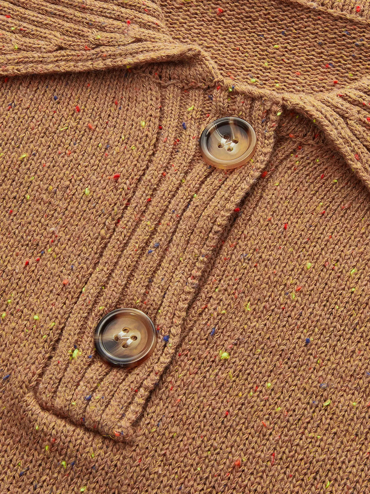 Subtle Fleck Detail Wool-Blend Knit Polo Sweater sold by COMMENSE product image thumbnail 4