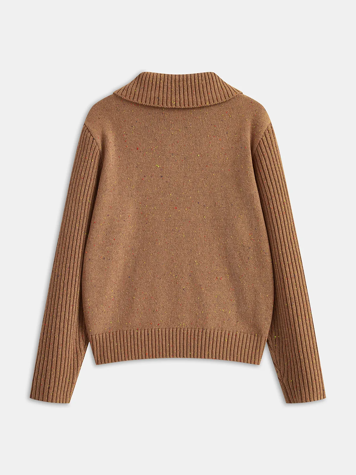 Subtle Fleck Detail Wool-Blend Knit Polo Sweater sold by COMMENSE product image thumbnail 2