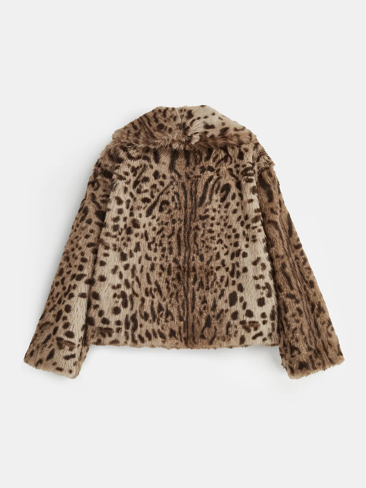 Leopard Print Lapel Faux Fur Coat sold by COMMENSE product image thumbnail 2