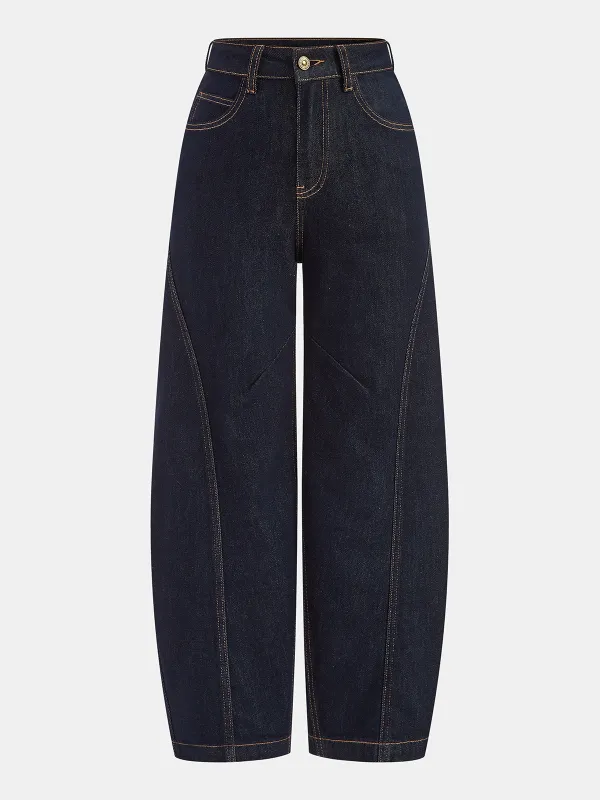 Denim Curved-Leg Jeans sold by COMMENSE