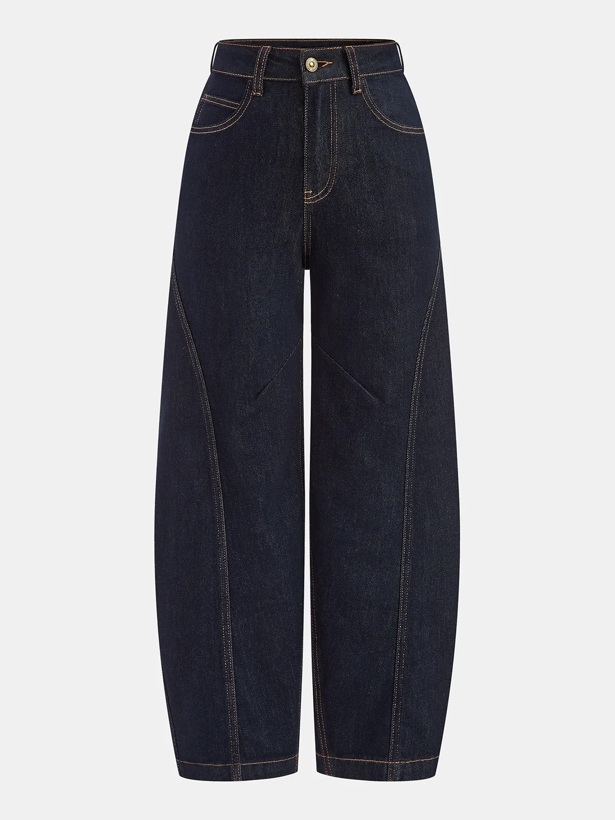Denim Curved-Leg Jeans sold by COMMENSE