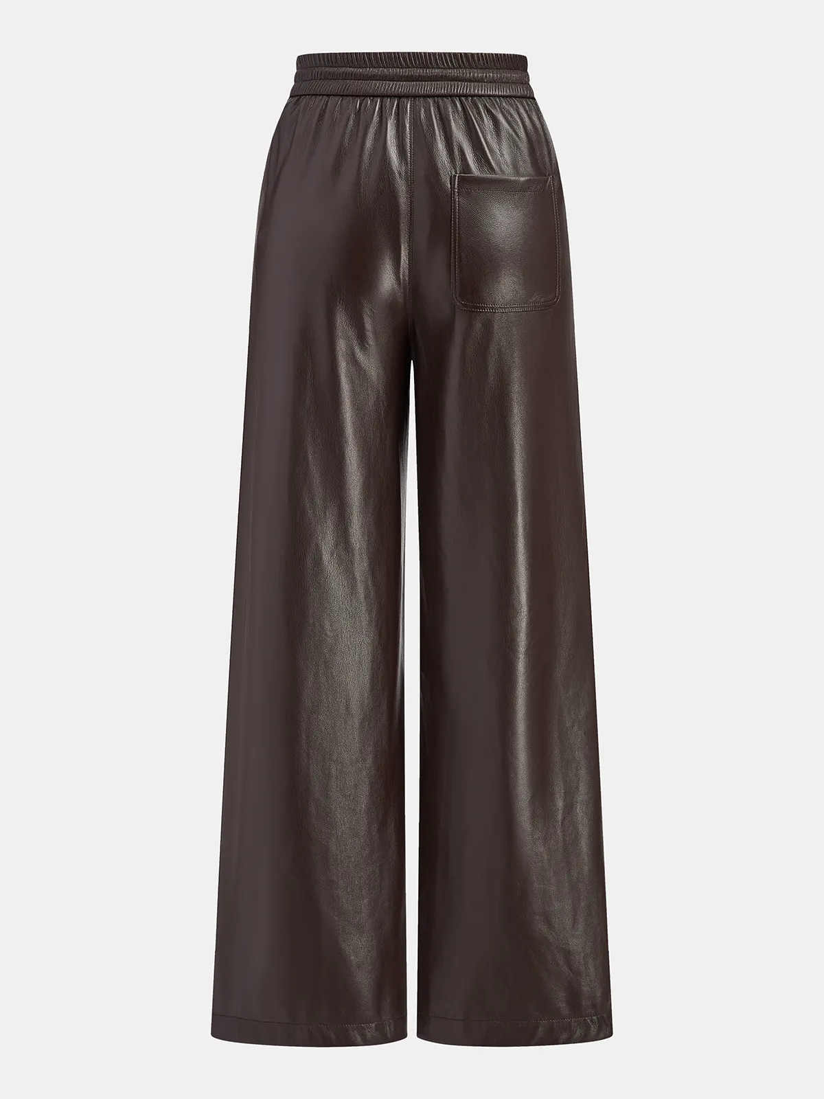 Faux Leather High-Waist Drawstring Wide-Leg Pants sold by COMMENSE product image thumbnail 2