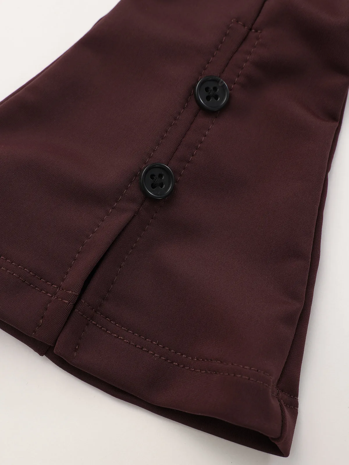 Faux Leather Panel Lantern Sleeve Blouse sold by COMMENSE product image thumbnail 5