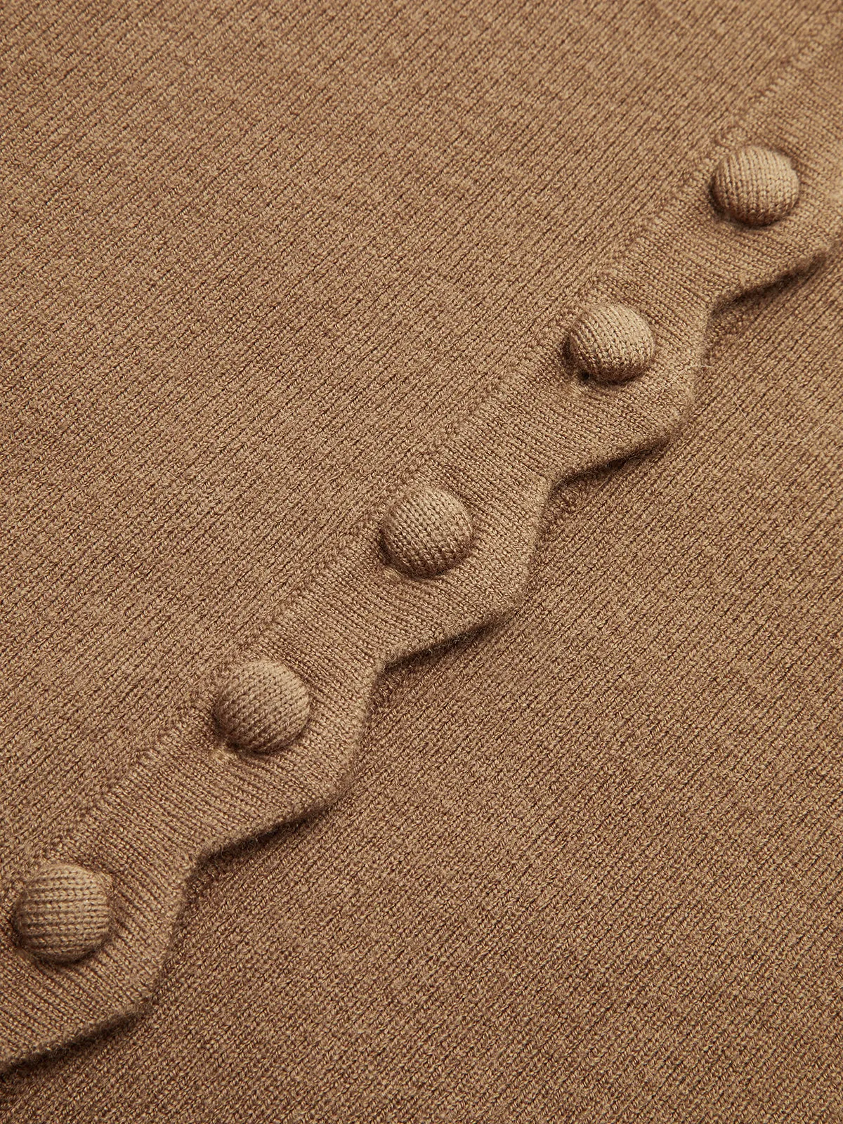 Scalloped Button Placket Knit Cardigan sold by COMMENSE product image thumbnail 4