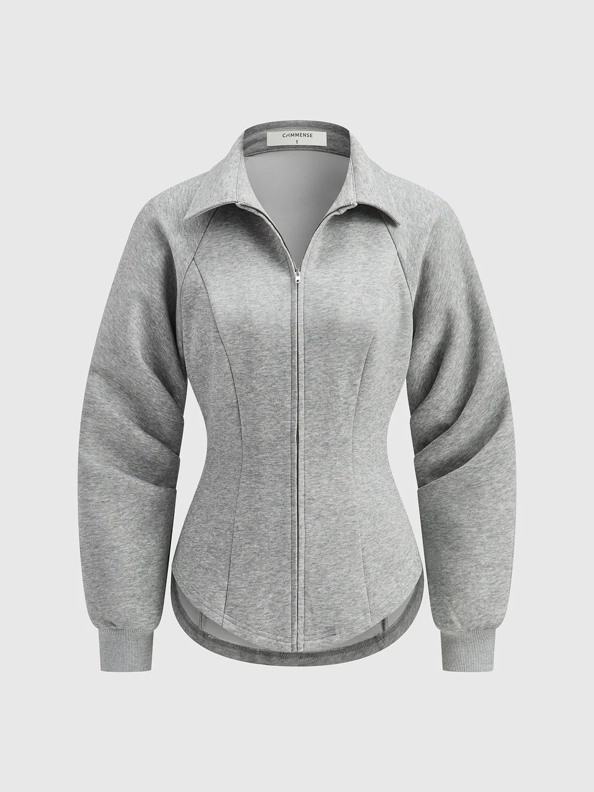 Collared Tailored Zip-Up Sweatshirt Jacket sold by COMMENSE product image thumbnail 2